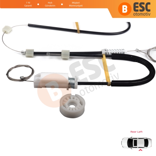Mercedes CLS Class C219 W219 2004-2011 A2197300746 İçin Arka Sol Cam Kriko Tamir Seti