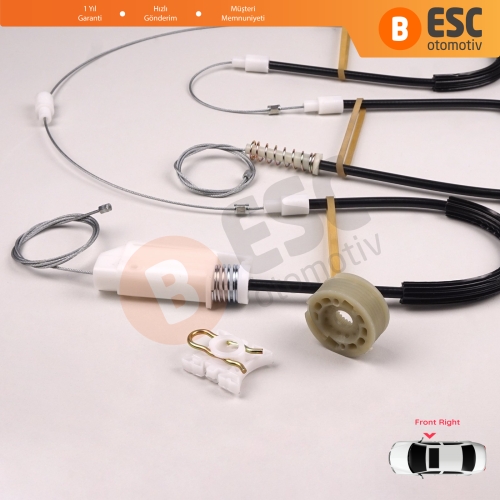  BMW Z4 E85/E86 2002-2008 2-Kapı Roadster Coupe Convertible 51337198910 İçin Sağ Cam Kriko Tamir Seti