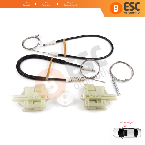 BMW 1 E87 2003-2012 5-Kapı Hatchback 51337138466 İçin Ön Sağ Cam Kriko Tamir Seti