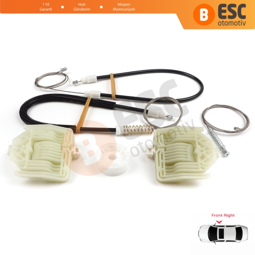 BMW 1 E87 2003-2012 5-Kapı Hatchback 51337138466 İçin Ön Sağ Cam Kriko Tamir Seti