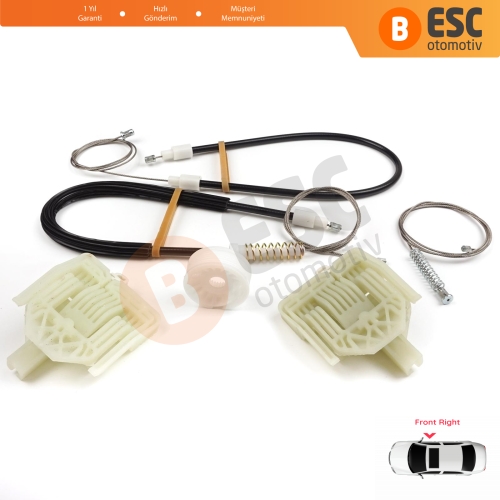 BMW 1 E87 2003-2012 5-Kapı Hatchback 51337138466 İçin Ön Sağ Cam Kriko Tamir Seti