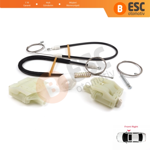 BMW 1 E87 2003-2012 5-Kapı Hatchback 51337138466 İçin Ön Sağ Cam Kriko Tamir Seti