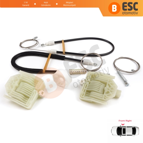 BMW 1 E87 2003-2012 5-Kapı Hatchback 51337138466 İçin Ön Sağ Cam Kriko Tamir Seti