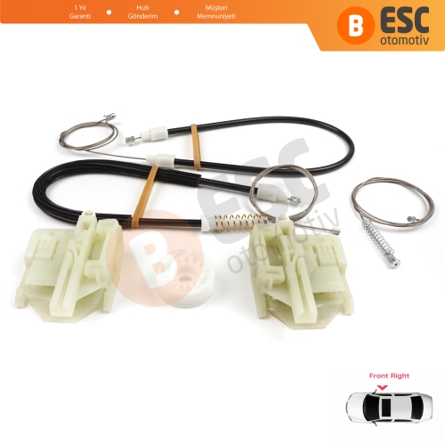 BMW 1 E87 2003-2012 5-Kapı Hatchback 51337138466 İçin Ön Sağ Cam Kriko Tamir Seti