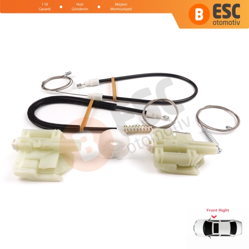 BMW 1 E87 2003-2012 5-Kapı Hatchback 51337138466 İçin Ön Sağ Cam Kriko Tamir Seti