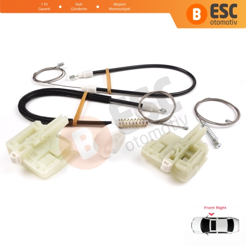 BMW 1 E87 2003-2012 5-Kapı Hatchback 51337138466 İçin Ön Sağ Cam Kriko Tamir Seti