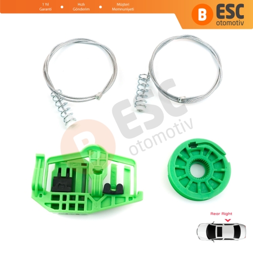 BMW 1 E87 2003-2012 5-Kapı Hatchback 51357138468 İçin Arka Sağ Cam Kriko Tamir Seti