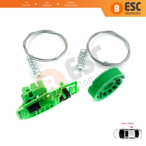 BMW 1 E87 2003-2012 5-Kapı Hatchback 51357138468 İçin Arka Sağ Cam Kriko Tamir Seti