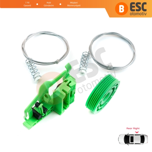 BMW 1 E87 2003-2012 5-Kapı Hatchback 51357138468 İçin Arka Sağ Cam Kriko Tamir Seti