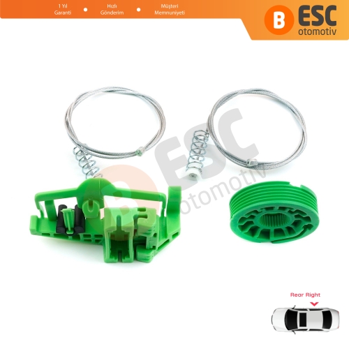 BMW 1 E87 2003-2012 5-Kapı Hatchback 51357138468 İçin Arka Sağ Cam Kriko Tamir Seti