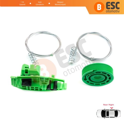 BMW 1 E87 2003-2012 5-Kapı Hatchback 51357138468 İçin Arka Sağ Cam Kriko Tamir Seti