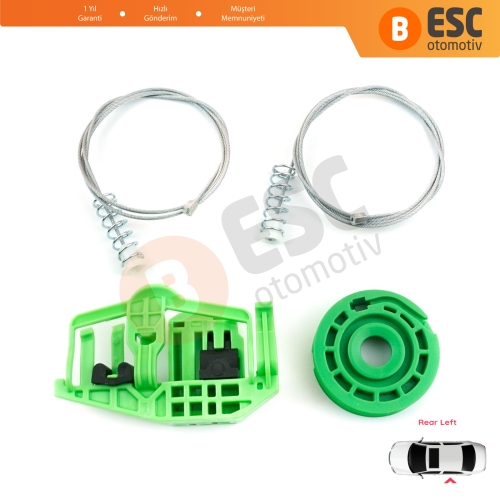 BMW 1 E87 2003-2012 5-Kapı Hatchback 51357138467 İçin Arka Sol Cam Kriko Tamir Seti