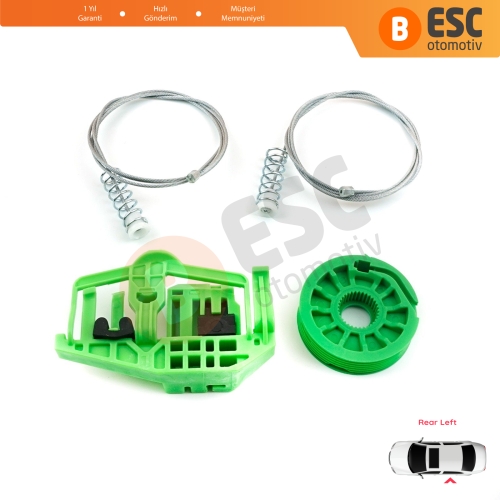 BMW 1 E87 2003-2012 5-Kapı Hatchback 51357138467 İçin Arka Sol Cam Kriko Tamir Seti