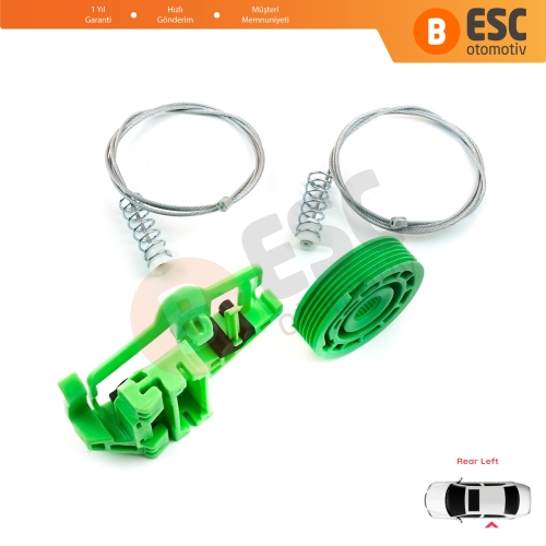 BMW 1 E87 2003-2012 5-Kapı Hatchback 51357138467 İçin Arka Sol Cam Kriko Tamir Seti