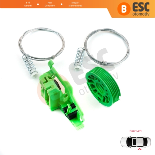 BMW 1 E87 2003-2012 5-Kapı Hatchback 51357138467 İçin Arka Sol Cam Kriko Tamir Seti