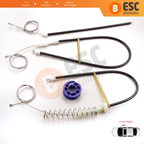 VW Phaeton 3D MK1 2002-2016 V6 V8 W12 SWB LWB 3D1837462 İçin Ön Sağ Kapı Cam Kriko Tamir Seti