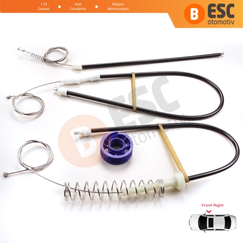 VW Phaeton 3D MK1 2002-2016 V6 V8 W12 SWB LWB 3D1837462 İçin Ön Sağ Kapı Cam Kriko Tamir Seti