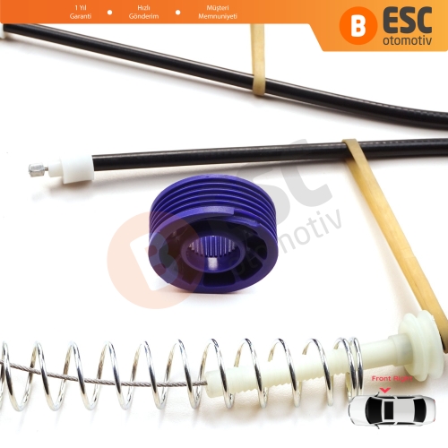 VW Phaeton 3D MK1 2002-2016 V6 V8 W12 SWB LWB 3D1837462 İçin Ön Sağ Kapı Cam Kriko Tamir Seti