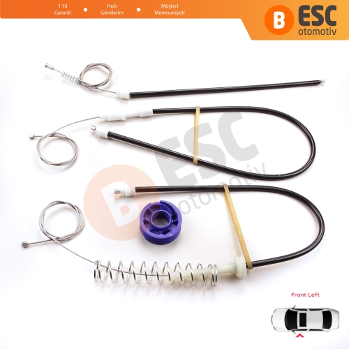 VW Phaeton 3D MK1 2002-2016 V6 V8 W12 SWB LWB 3D1837461 İçin Ön Sol Kapı Cam Kriko Tamir Seti