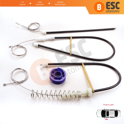 VW Phaeton 3D MK1 2002-2016 V6 V8 W12 SWB LWB 3D1837461 İçin Ön Sol Kapı Cam Kriko Tamir Seti