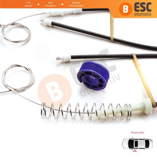 VW Phaeton 3D MK1 2002-2016 V6 V8 W12 SWB LWB 3D1837461 İçin Ön Sol Kapı Cam Kriko Tamir Seti