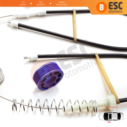 VW Phaeton 3D MK1 2002-2016 V6 V8 W12 SWB LWB 3D1837461 İçin Ön Sol Kapı Cam Kriko Tamir Seti