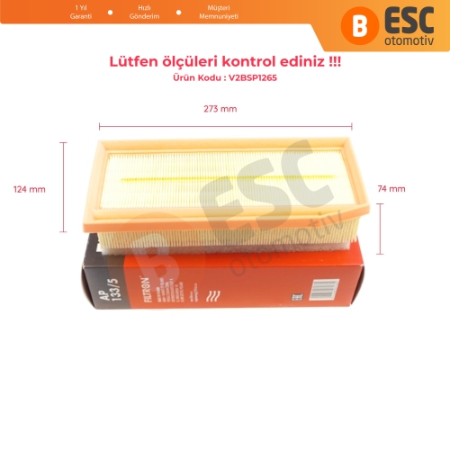 Renault Arkana MK1 Captur MK2 Clio MK4 Dokker Duster HM Kaptur HA Lodgy JS Logan MK2 Sandero Stepway MK2 için Orjinal FILTRON AP 133/5 Hava Filtresi