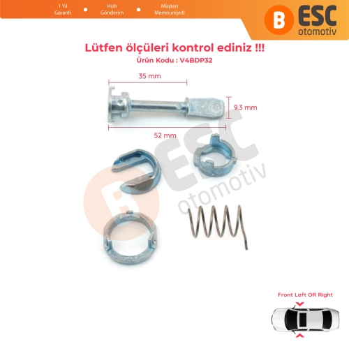 Seat Arosa 6H1 1997-2004 3B0837167 İçin Ön Kapı Kilidi Tamir Takımı 51.5 mm